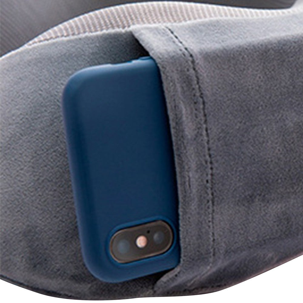 Travel Neck Pillow for Airplane Memory Foam Sleeping Pillow with Eyemask and Earplugs Grey