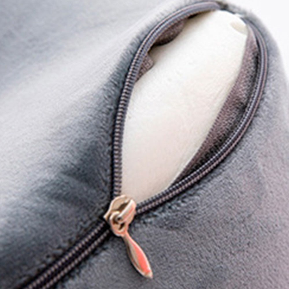 Travel Neck Pillow for Airplane Memory Foam Sleeping Pillow with Eyemask and Earplugs Grey