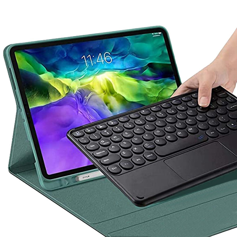 For iPad 9.7 inch Touchpad Bluetooth Keyboard Mouse Protective Case Set Green