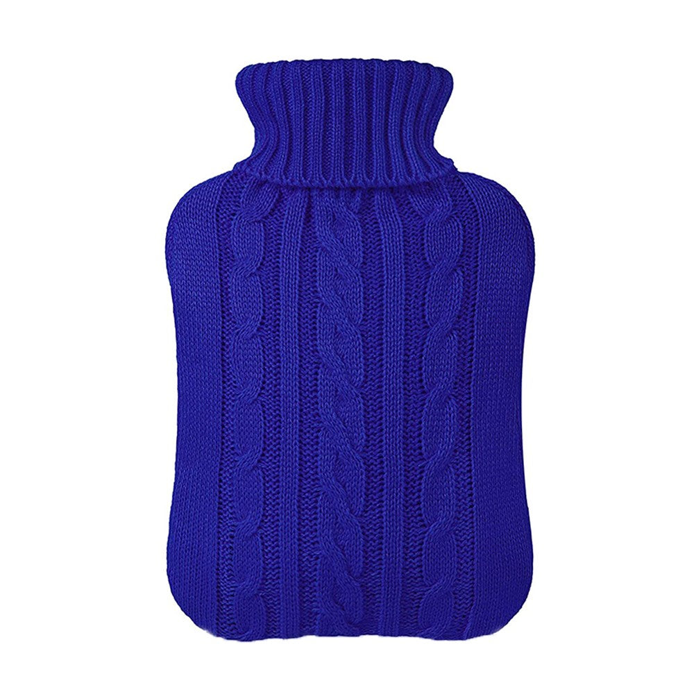 33x22cm Hot Water Bottle Knitted Cover Solid Color Hot Water Bag Cover Sleeves Blue