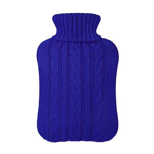 33x22cm Hot Water Bottle Knitted Cover Solid Color Hot Water Bag Cover Sleeves Blue