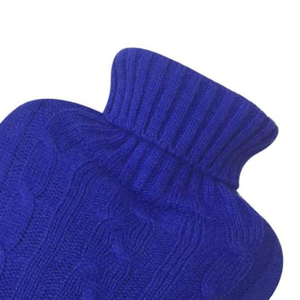 33x22cm Hot Water Bottle Knitted Cover Solid Color Hot Water Bag Cover Sleeves Blue