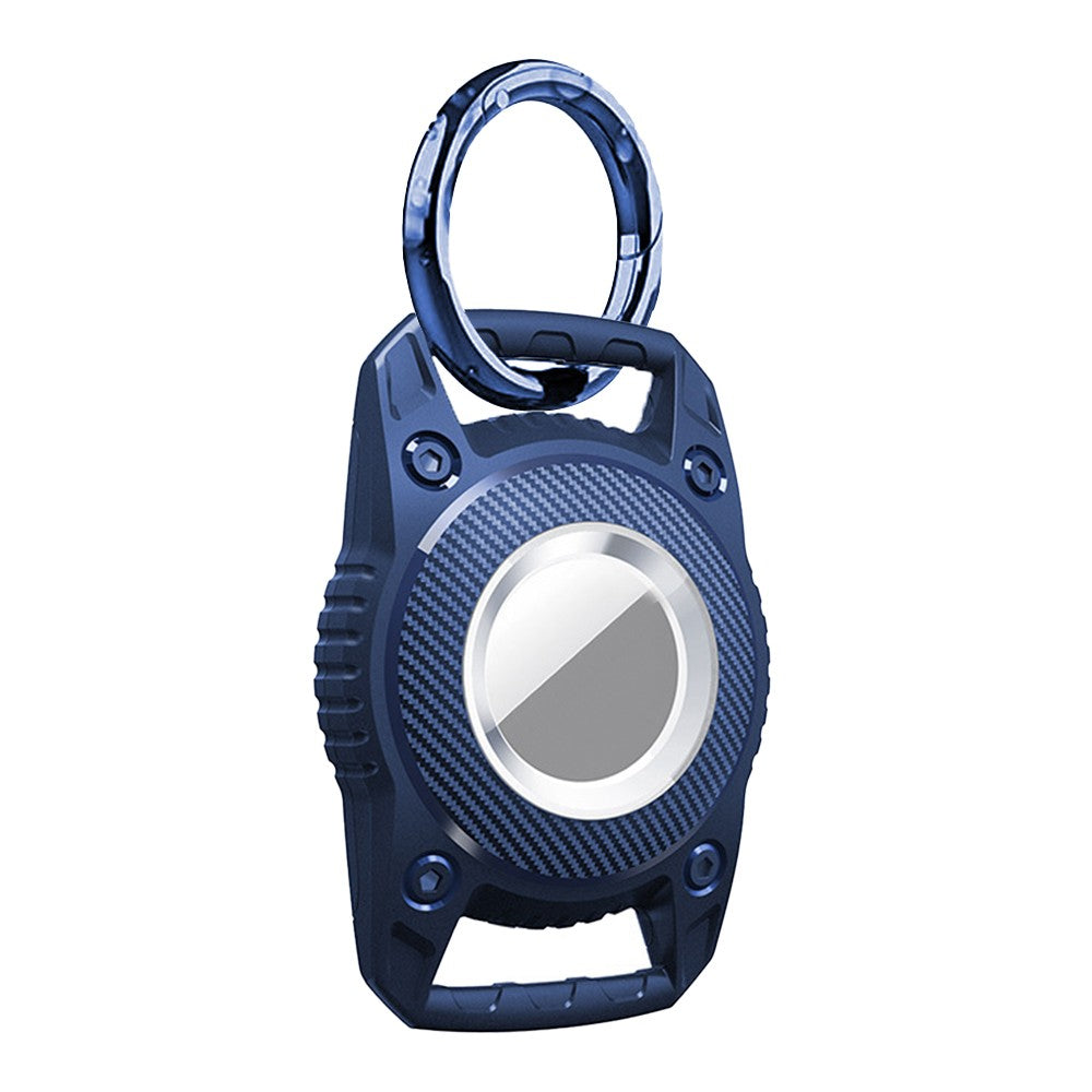 For Apple AirTag Dog Collar Holder Full Cover Tracker Protective Case with Key Ring Royal Blue