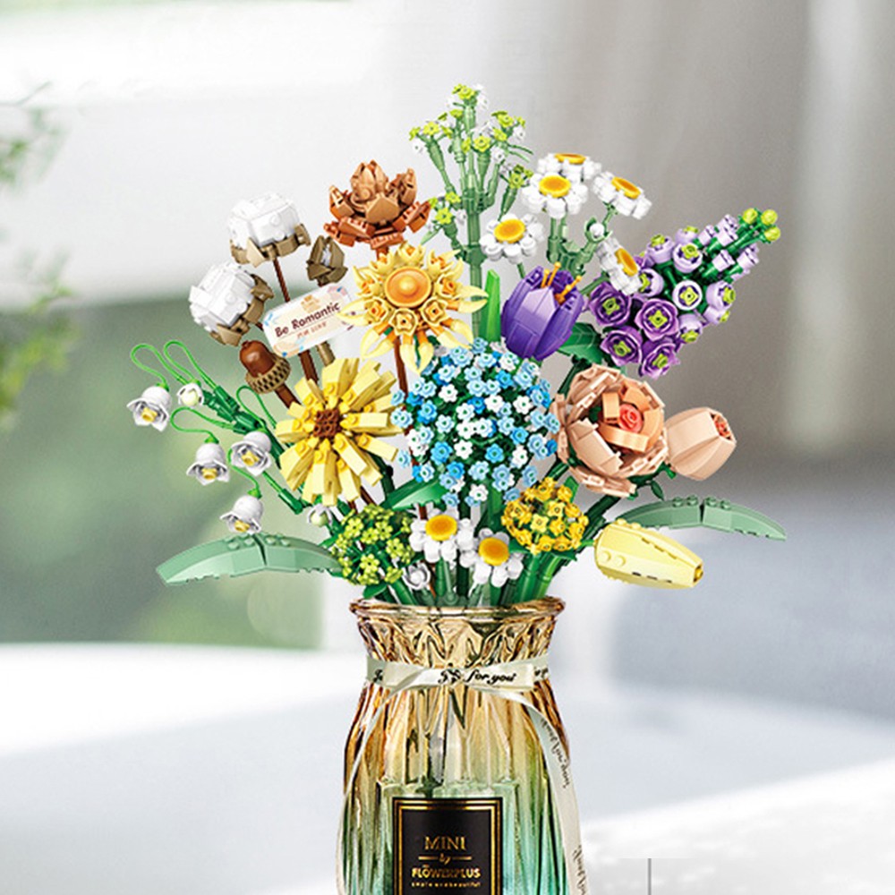 DIY Flowers Bouquet Building Blocks Toys Kit Bricks Toys Home Decoration Style 3