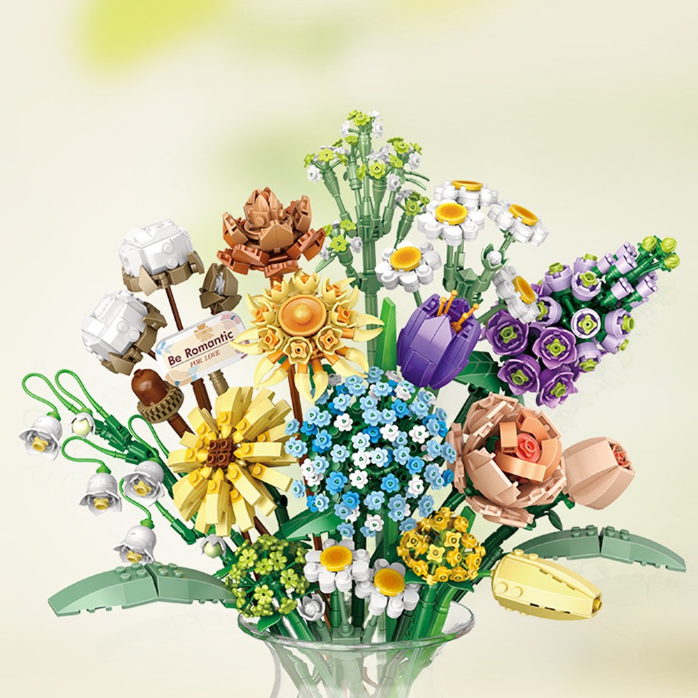 DIY Flowers Bouquet Building Blocks Toys Kit Bricks Toys Home Decoration Style 1