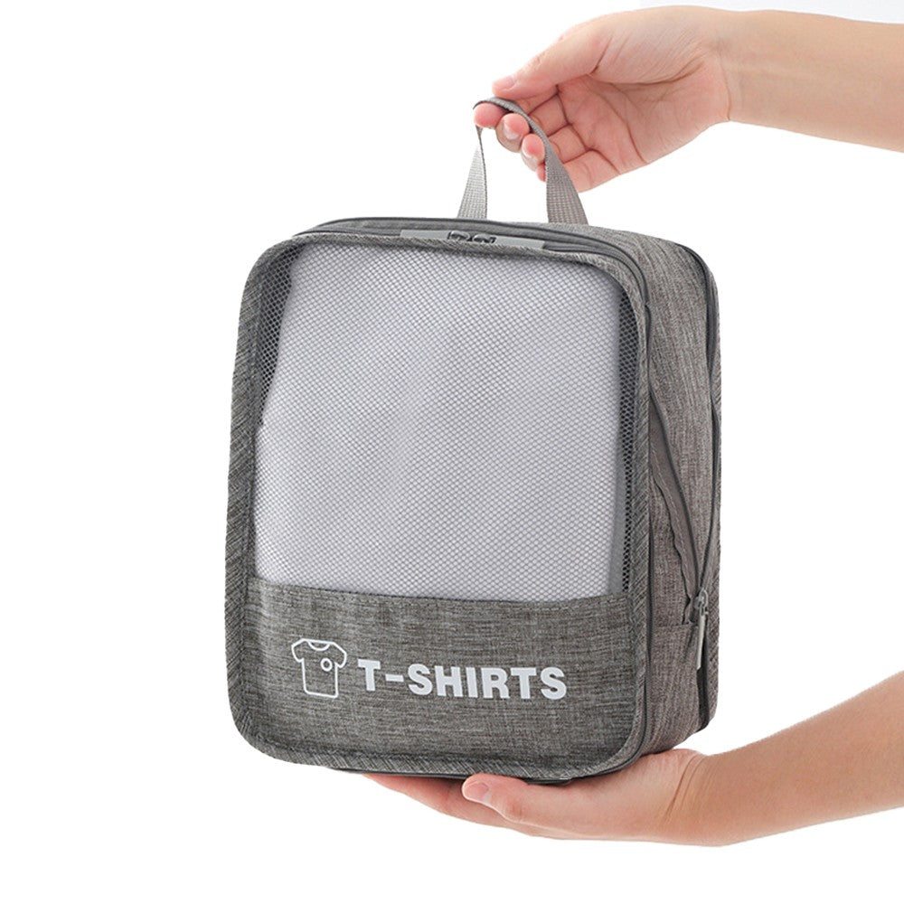 Set of 3Pcs Travel Compression Packing Cubes Clothes Storage Bag Luggage Organizer Grey