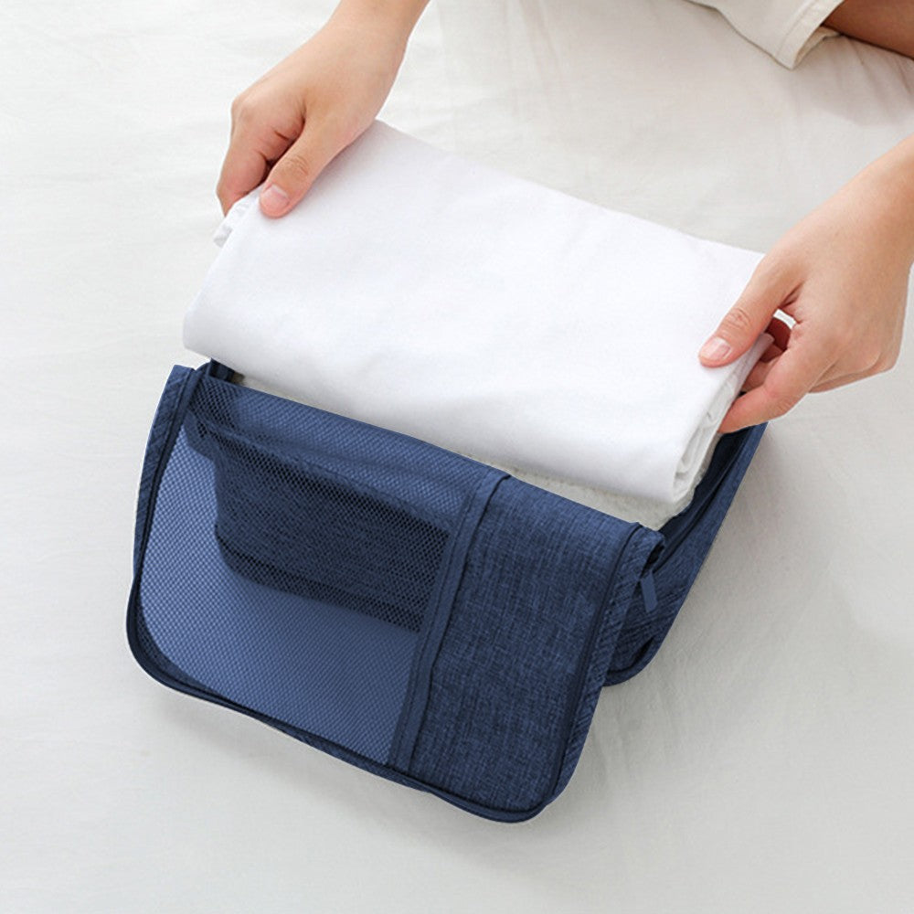 Set of 3Pcs Travel Compression Packing Cubes Clothes Storage Bag Luggage Organizer Navy Blue