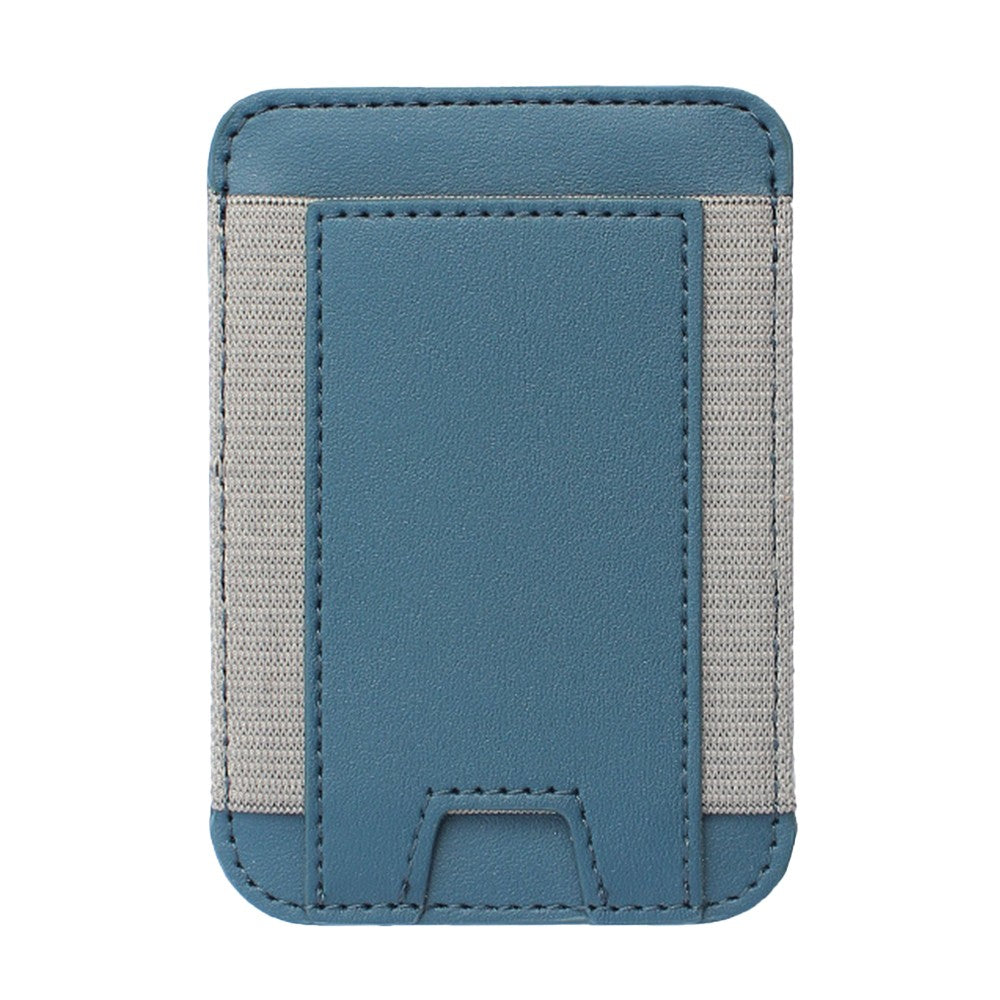 Magnetic Card Wallet Holder PU Leather Wallet Pocket for iPhone 12/13/14 Series Blue