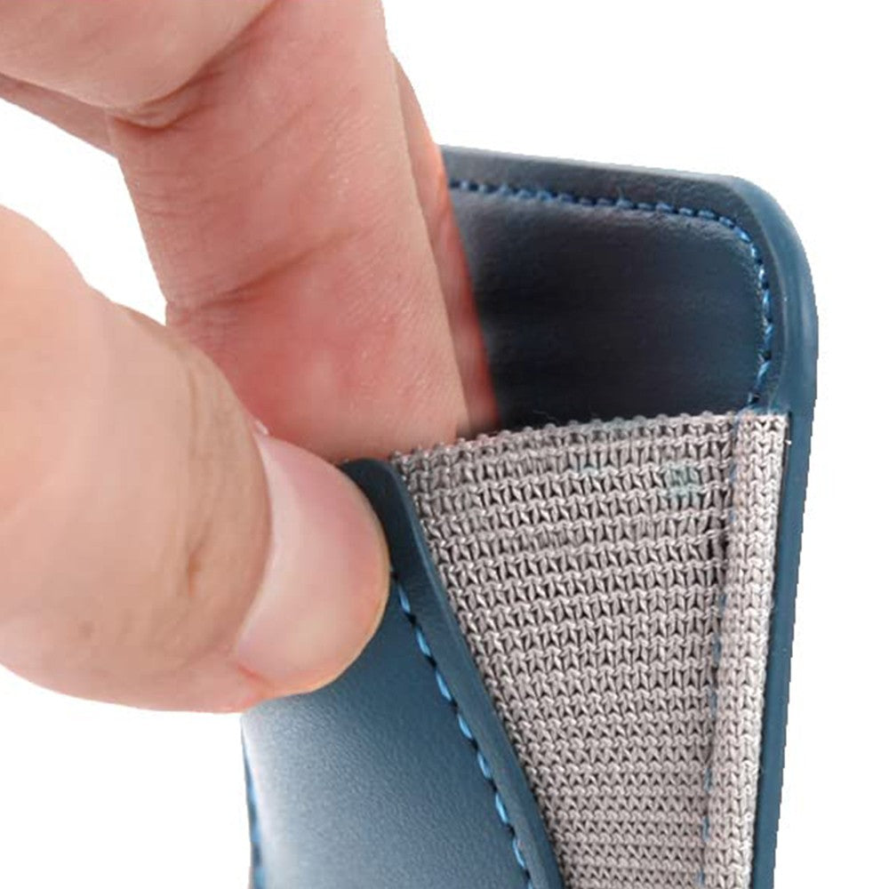 Magnetic Card Wallet Holder PU Leather Wallet Pocket for iPhone 12/13/14 Series Blue