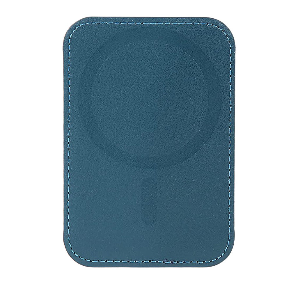 Magnetic Card Wallet Holder PU Leather Wallet Pocket for iPhone 12/13/14 Series Blue