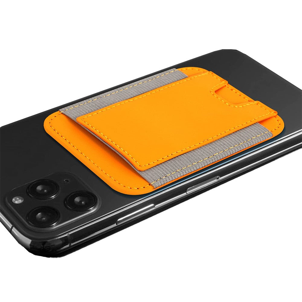 Magnetic Card Wallet Holder PU Leather Wallet Pocket for iPhone 12/13/14 Series Yellow