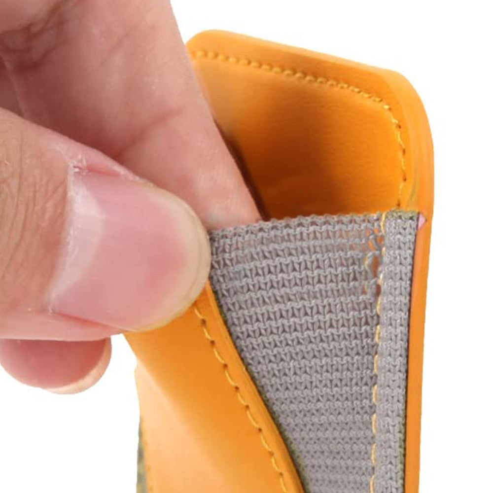 Magnetic Card Wallet Holder PU Leather Wallet Pocket for iPhone 12/13/14 Series Yellow