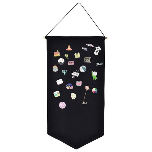 Wall Hanging Brooch Storage Stand Jewelry Badges Display Banner Holder Black S