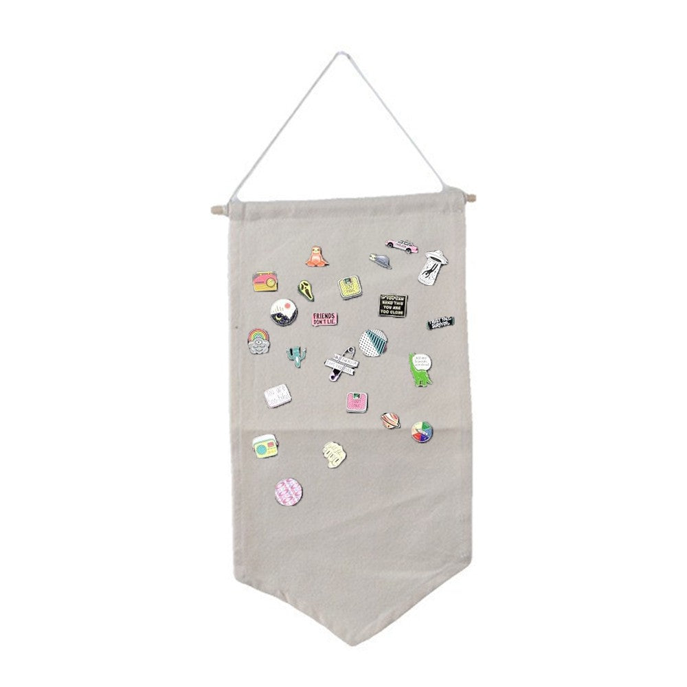 Wall Hanging Brooch Storage Stand Jewelry Badges Display Banner Holder White S