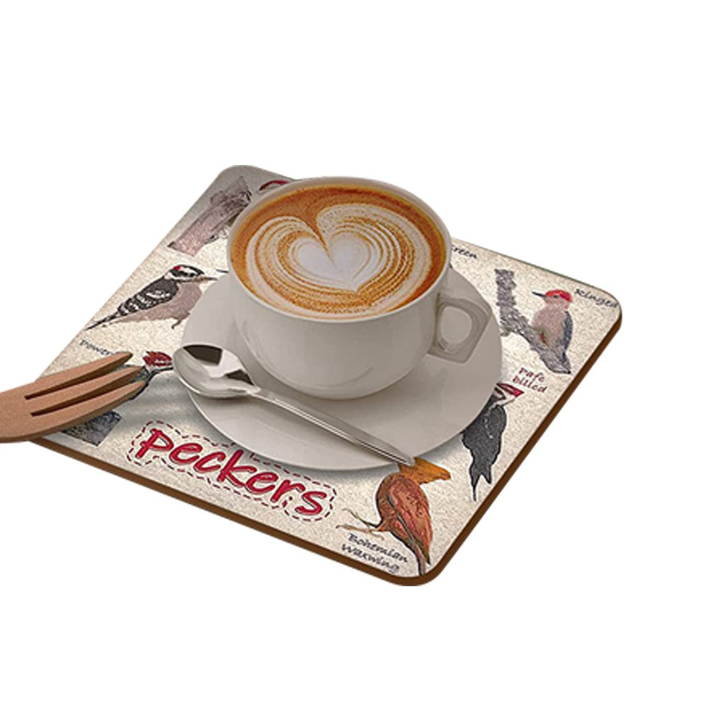 6Pcs Funny Bird Pun Coasters Drink Coasters Non Slip Coffee Cup Mats Mug Pad