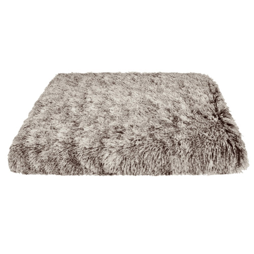 75x50cm Plush Pet Bed Soft Anti-Slip Dog Crate Bed Cat Sleeping Mat Calming Bed Coffee
