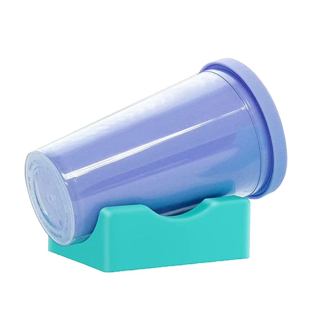 Silicone Cup Cradle Holder for Tumblers with Felt Decal Scraper for Crafting DIY Decals Blue