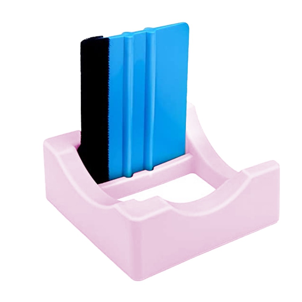 Silicone Cup Cradle Holder for Tumblers with Felt Decal Scraper for Crafting DIY Decals Pink
