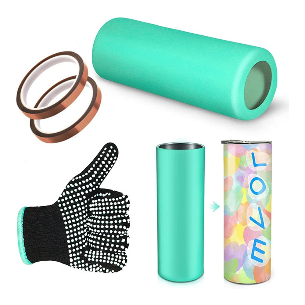 4Pcs Sublimation Blanks Tumblers Silicone Sleeve Kit for 20oz Straight Blanks Cups Set 1