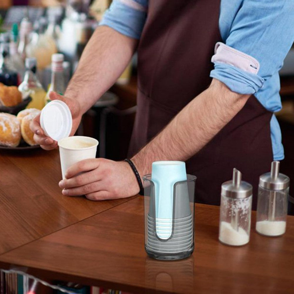 2 X Disposable Mouthwash Cups Dispenser Paper Cup Storage Container Cotton Pads Holder Black