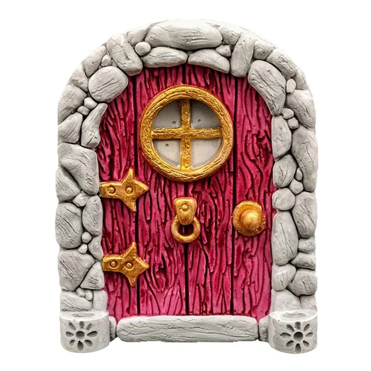 Miniature Fairy Garden Door for Tree Outdoor Garden Decor Sculpture Style 2