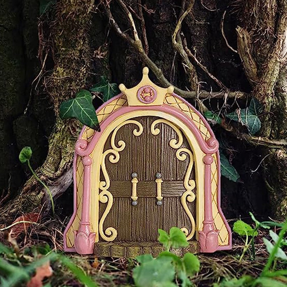 Miniature Fairy Garden Door for Tree Outdoor Garden Decor Sculpture Style 3
