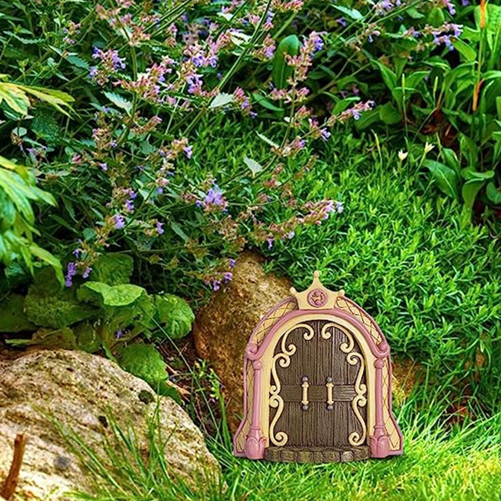 Miniature Fairy Garden Door for Tree Outdoor Garden Decor Sculpture Style 3