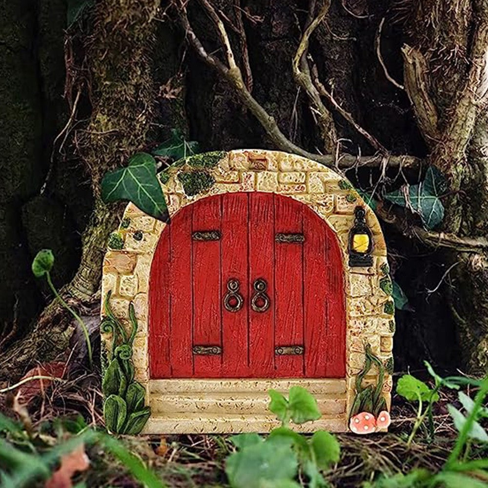 Miniature Fairy Garden Door for Tree Outdoor Garden Decor Sculpture Style 4