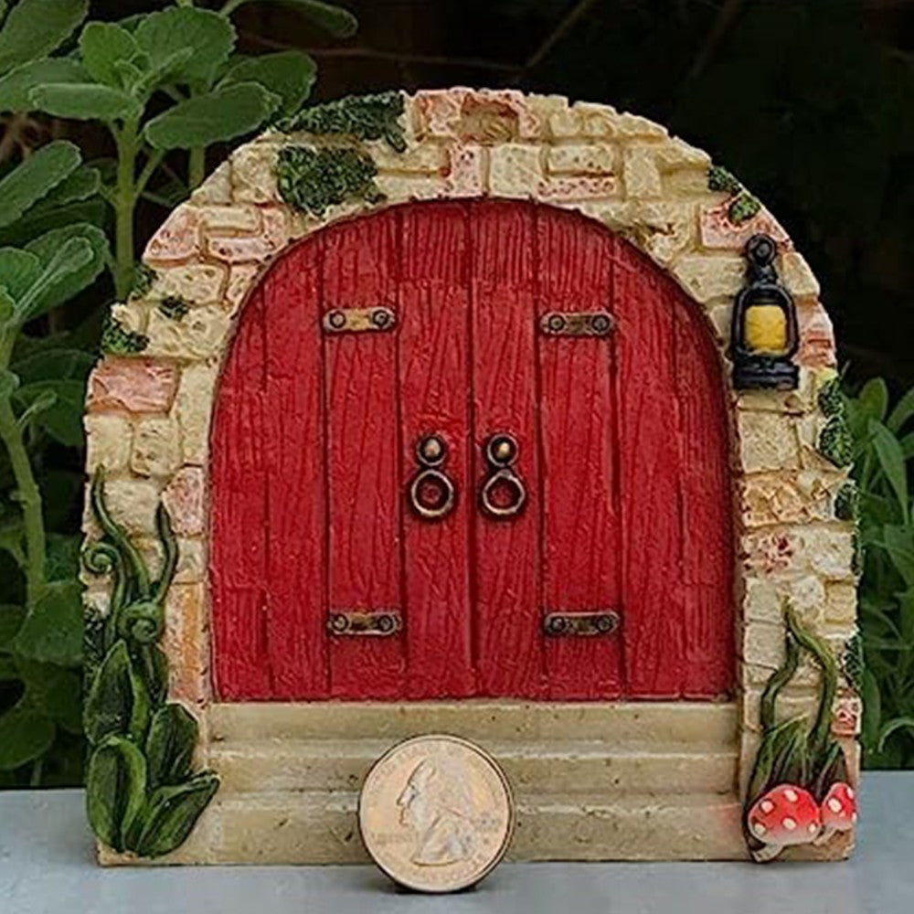 Miniature Fairy Garden Door for Tree Outdoor Garden Decor Sculpture Style 4