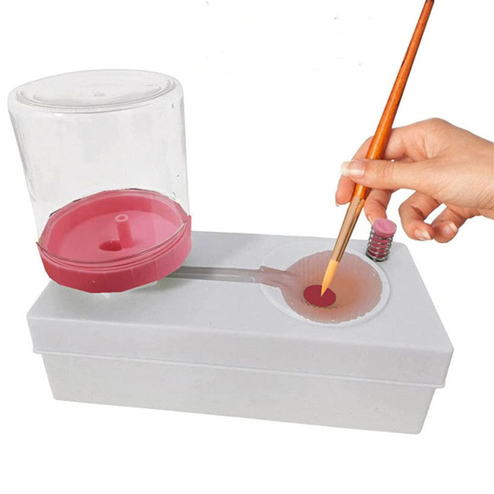 Paintbrush Rinser Running Water Cycle Paint Brush Cleaner Paint Brush Washer Paintbrush Cleaning Tool Art Supplies Pink