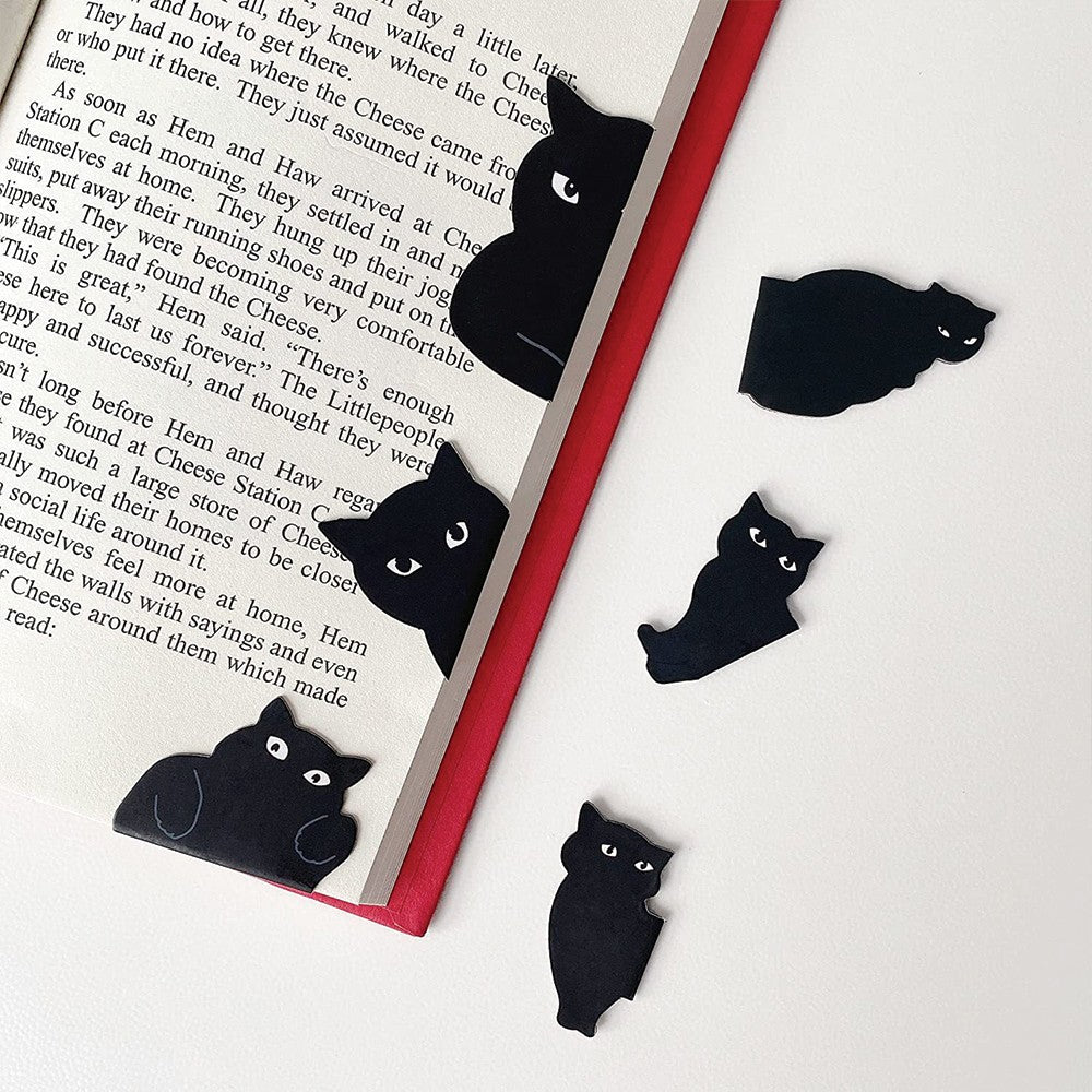 1 X Set of 6Pcs Cute Cat Magnetic Bookmarks Book Page Clips Magnet Book Markers for Book Lovers