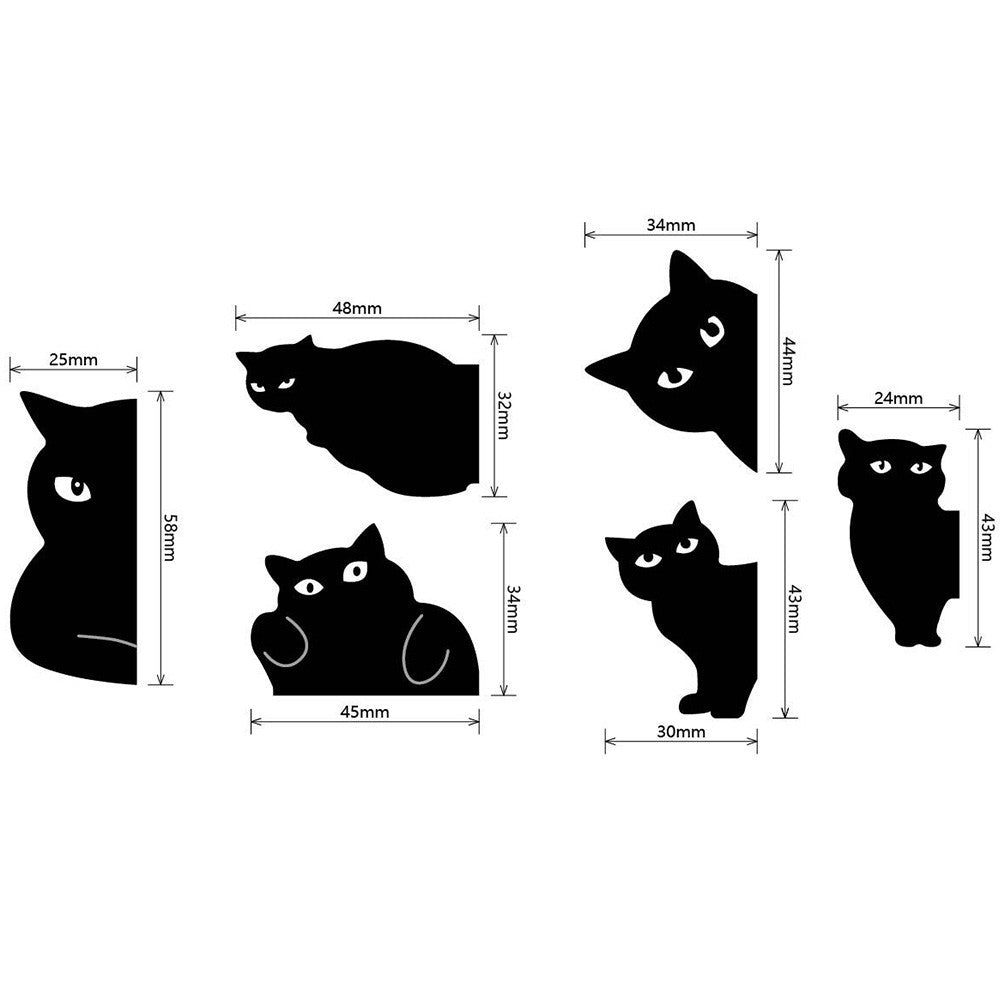 1 X Set of 6Pcs Cute Cat Magnetic Bookmarks Book Page Clips Magnet Book Markers for Book Lovers