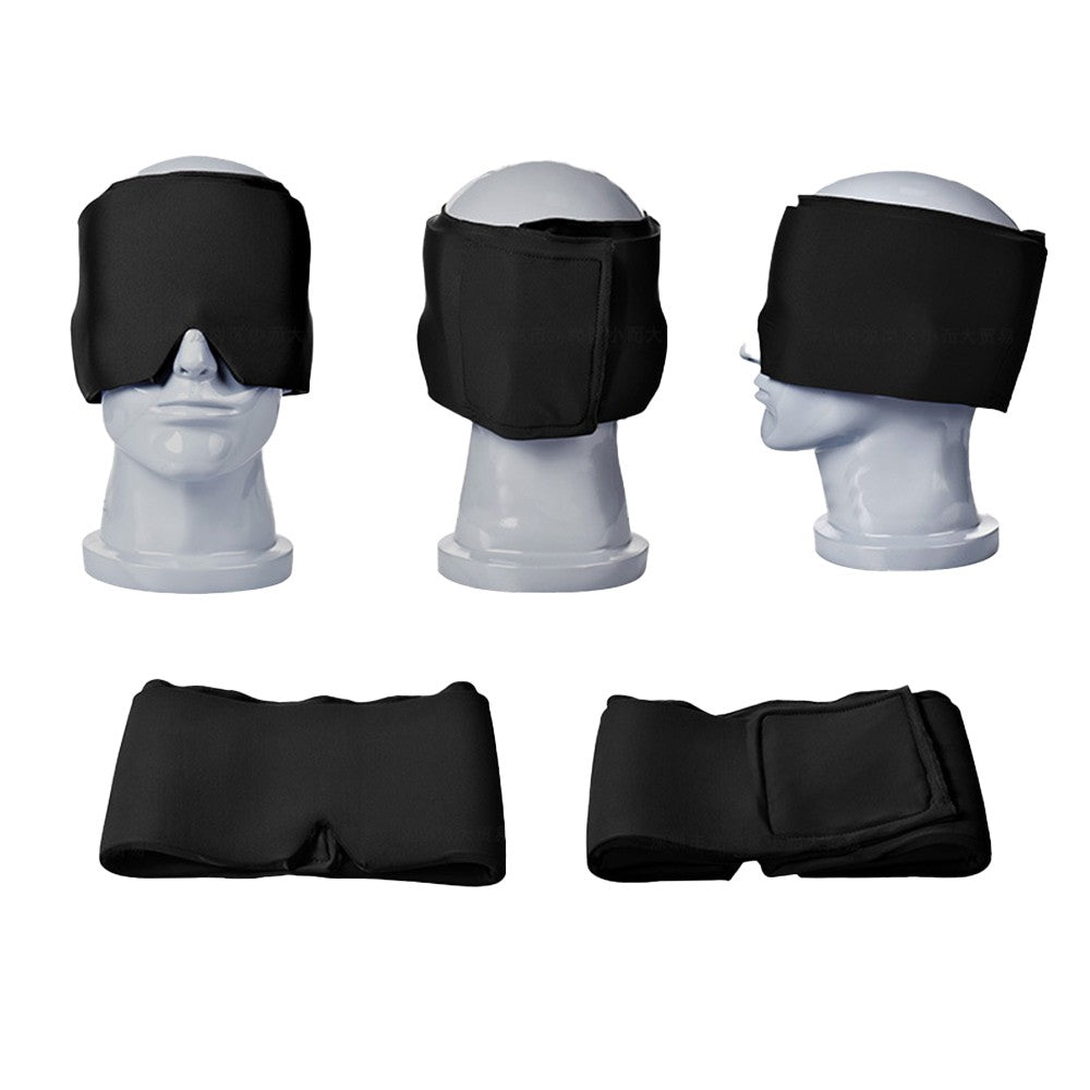 Adjustable Migraine Relief Gel Cap Cold Hot Compress Therapy Headache Relief Hat Black