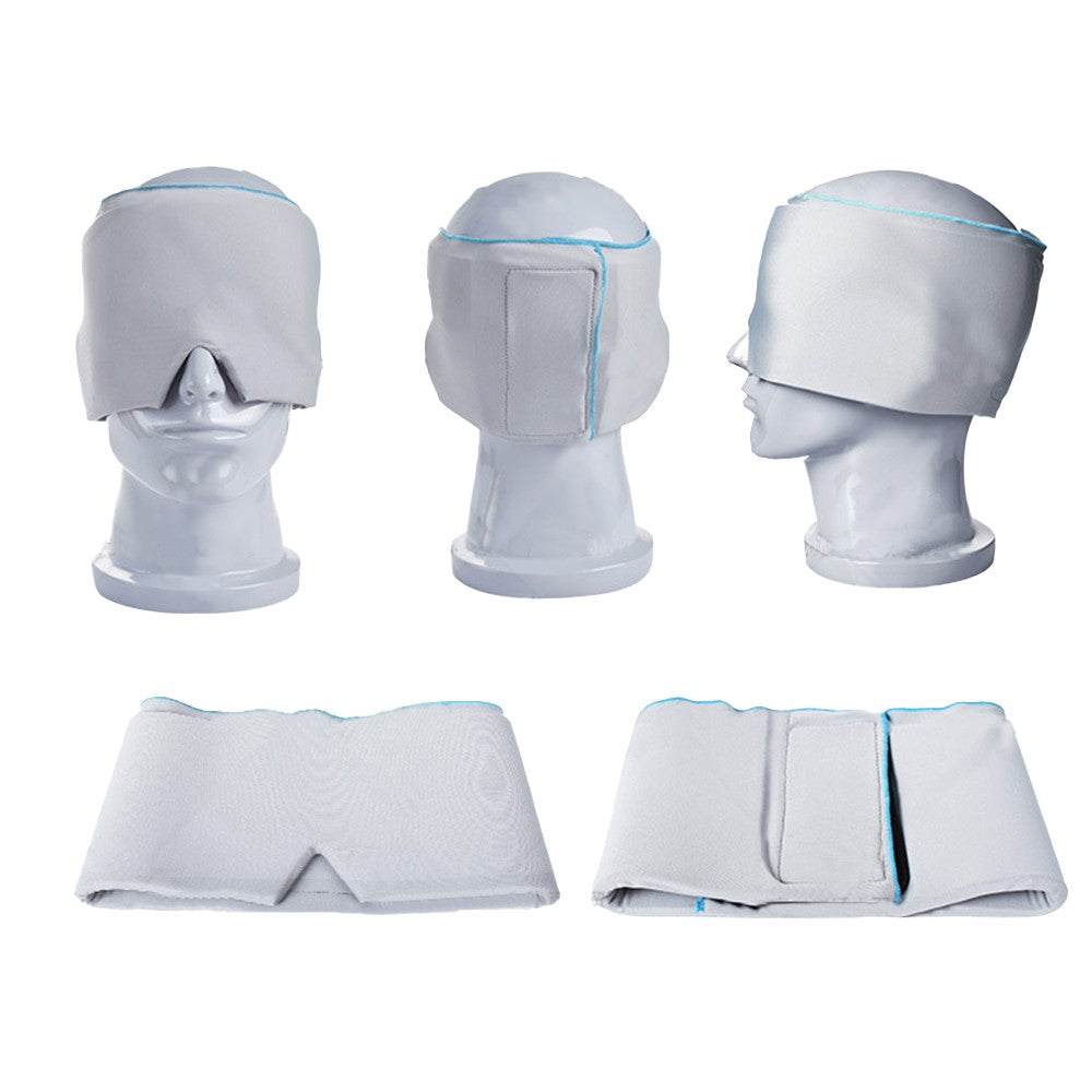Adjustable Migraine Relief Gel Cap Cold Hot Compress Therapy Headache Relief Hat Grey