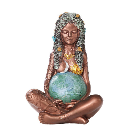 11.5cm Mother Earth Resin Art Statue Gaia Goddess Figurine Home Decoration