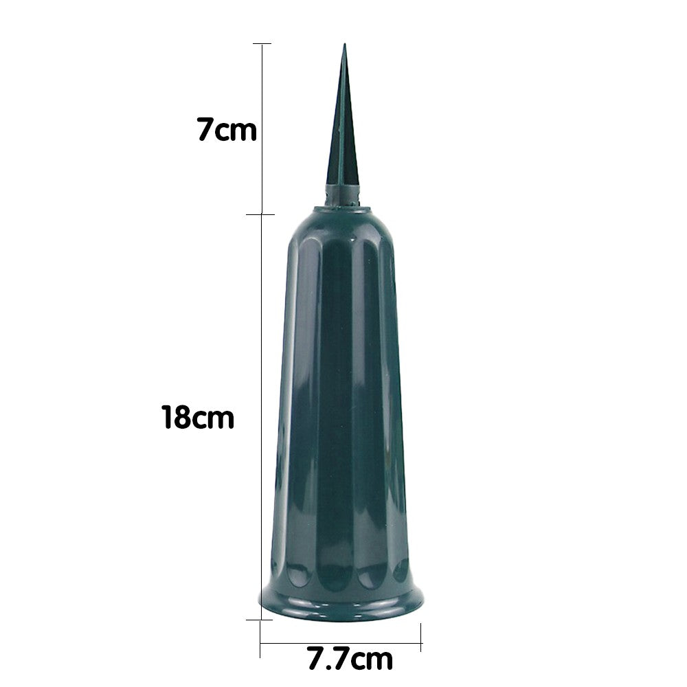 4Pcs Green Cemetery Memorial Vase with Spikes Grave Ground Stake Vase Resin Cones Flowers Holder for Grave Decoration