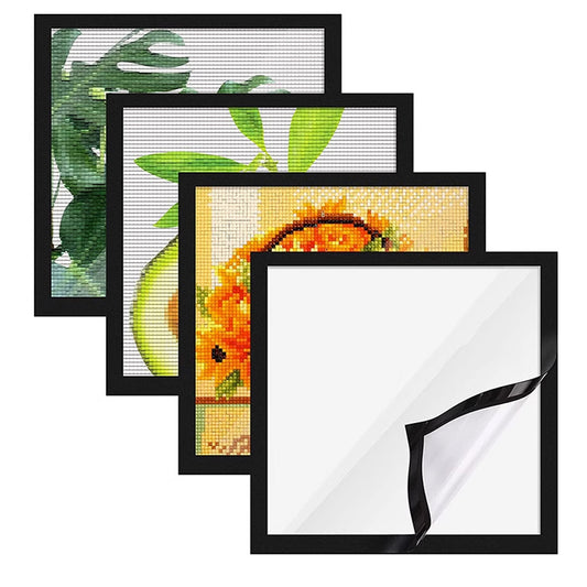 4Pcs Magnetic Frame Self Adhesive Magnetic Poster Frame Photo Picture Frame 28x28cm