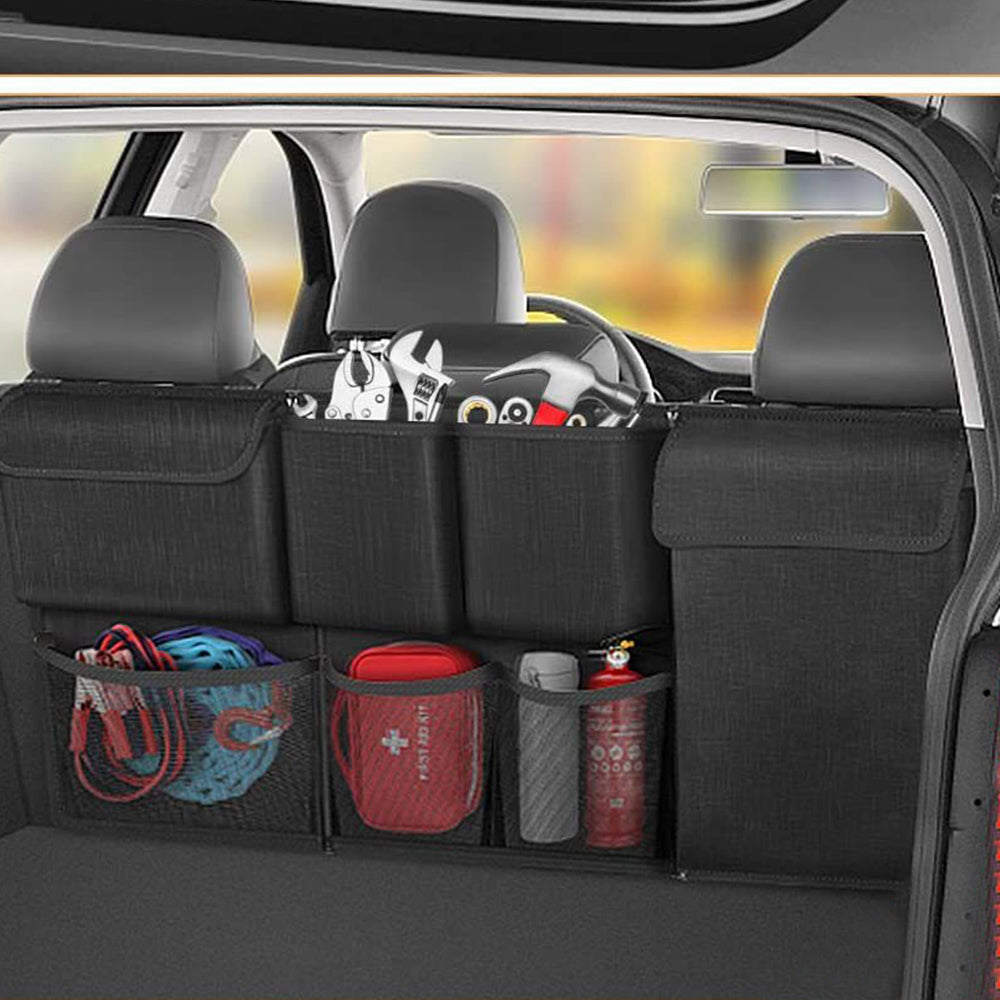 3Pcs Detachable Car Seat Back Organizers Car Storage Hanging Car Interior Black
