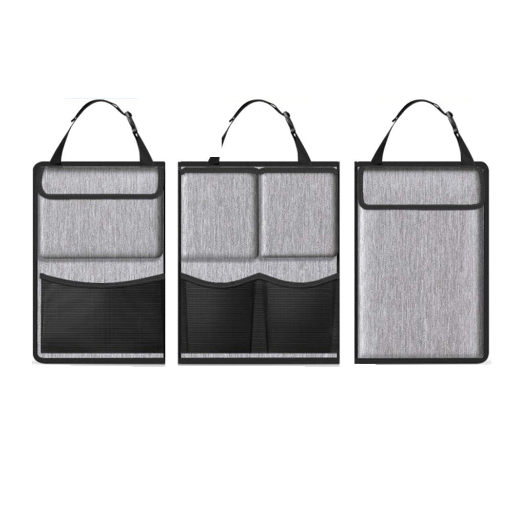 3Pcs Detachable Car Seat Back Organizers Car Storage Hanging Car Interior Grey