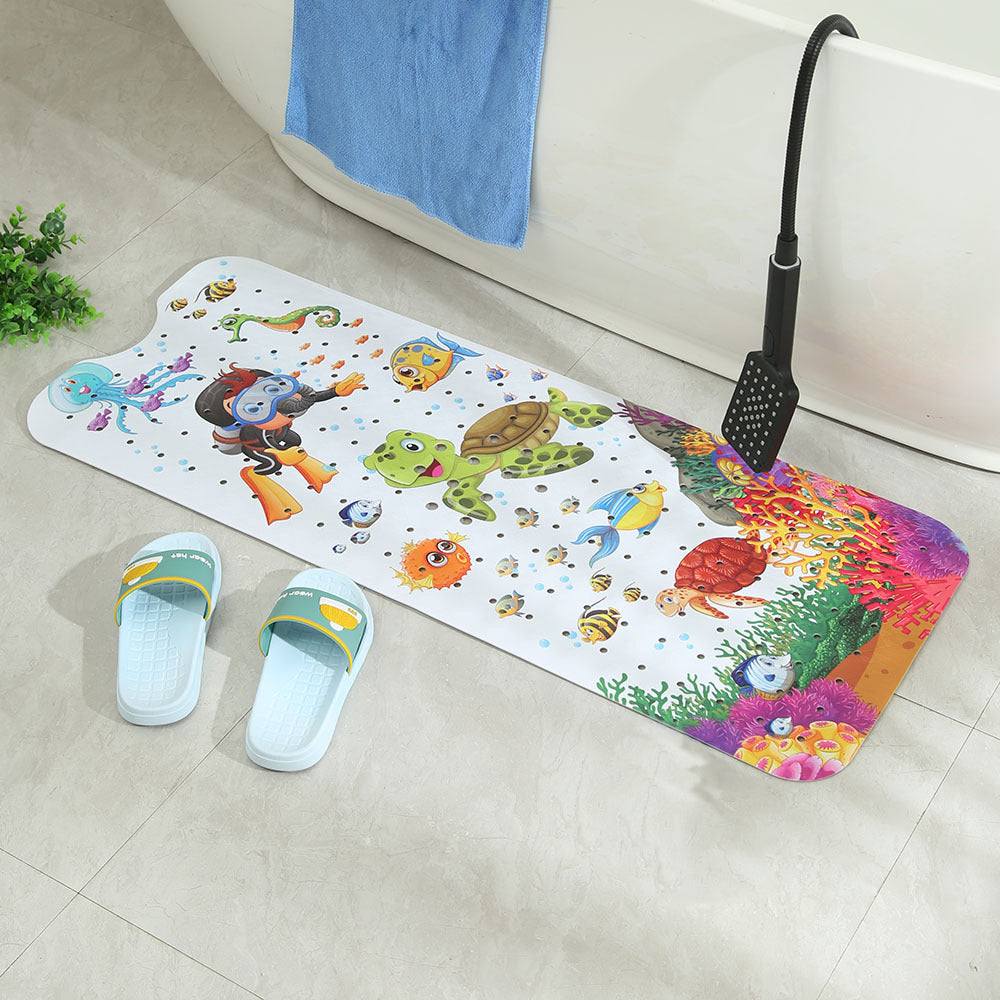100cm Kids Cartoon Bathtub Mat Non-Slip Shower Mat Bathroom Floor Mat Style 2