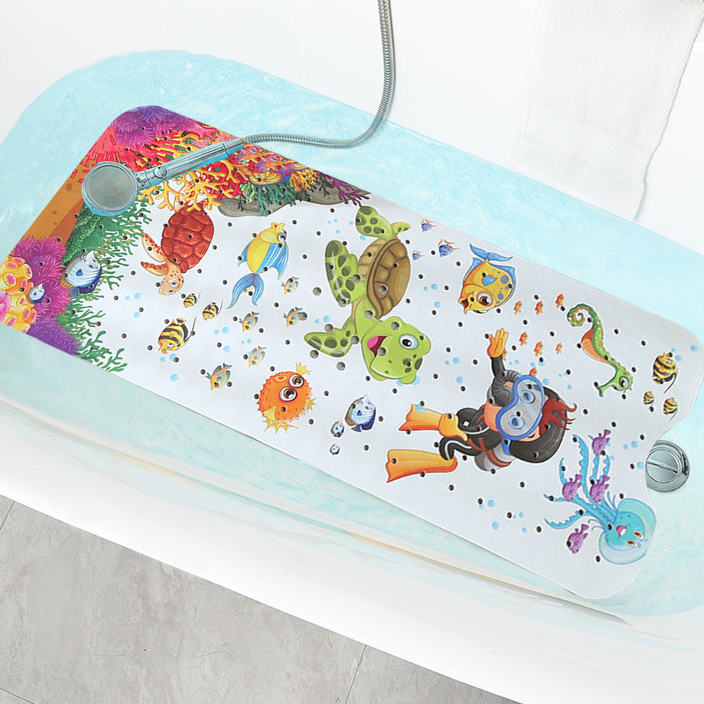 100cm Kids Cartoon Bathtub Mat Non-Slip Shower Mat Bathroom Floor Mat Style 2