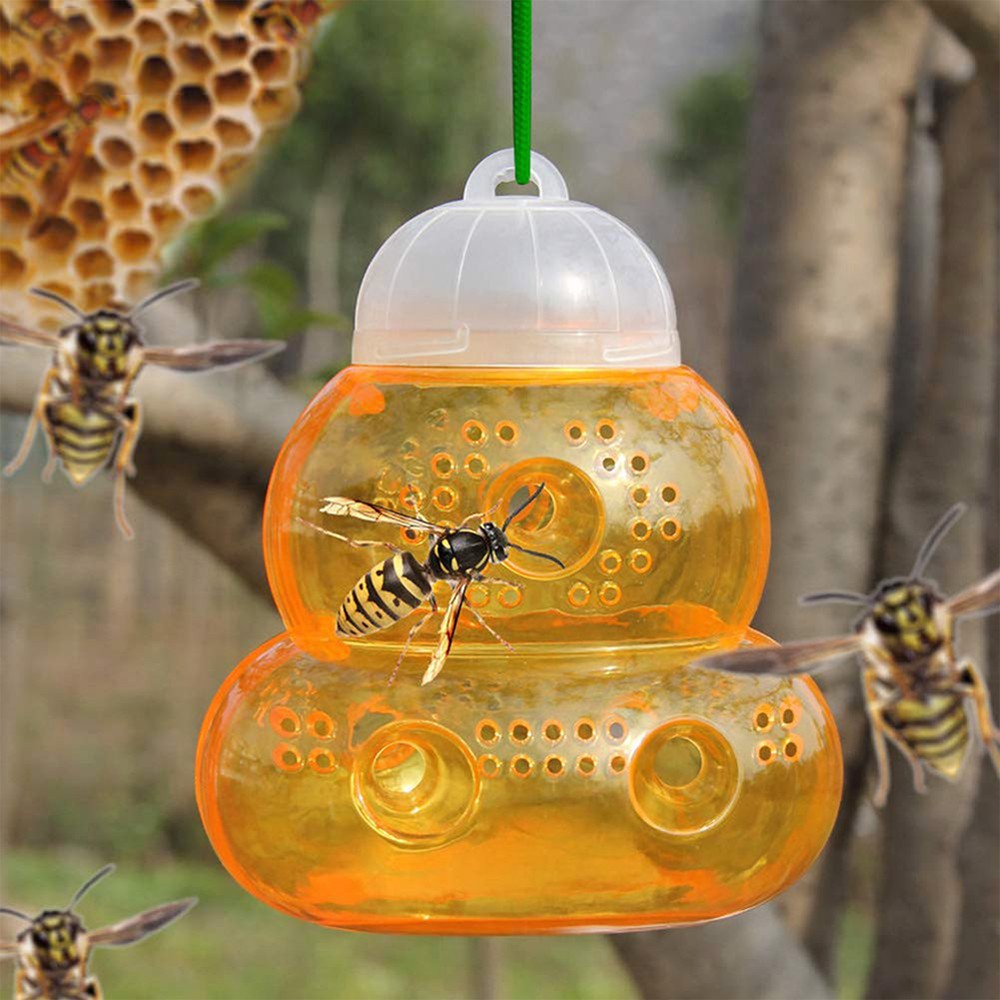 4Pcs Hanging Wasp Traps Outdoor Bee Traps Reusable Hornet Insect Catcher Orange