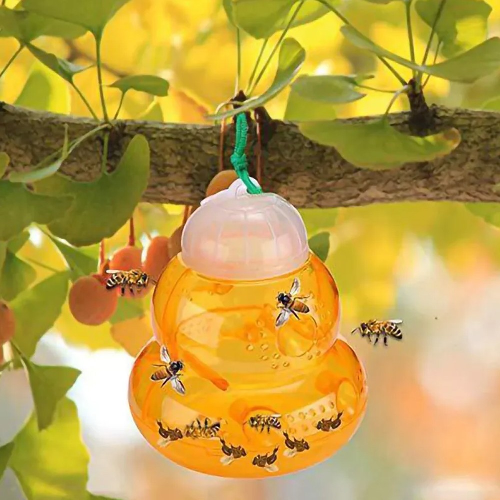 4Pcs Hanging Wasp Traps Outdoor Bee Traps Reusable Hornet Insect Catcher Orange