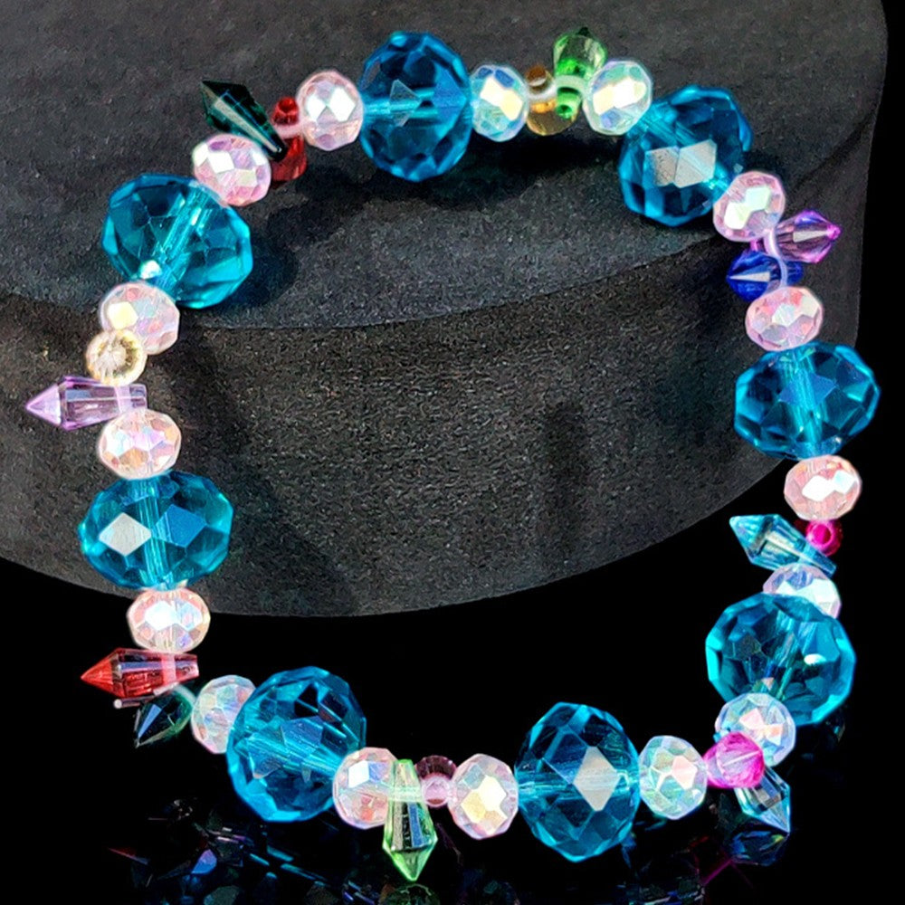 131 Pieces DIY Bracelet Kids Charm Bracelet Making Kit Beads Bracelet DIY Craft Blue