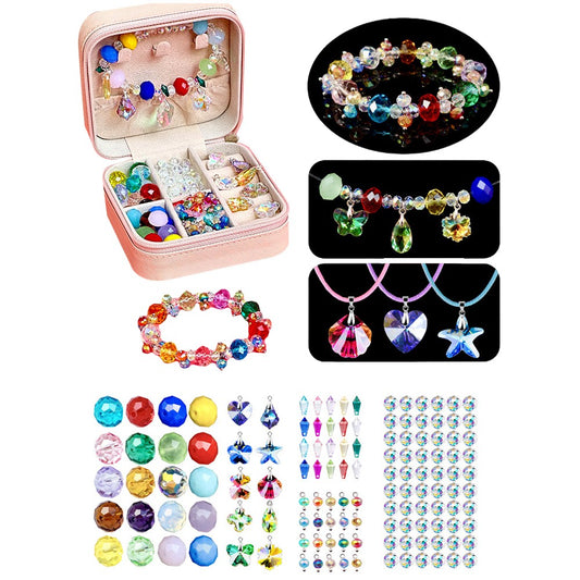 131 Pieces DIY Bracelet Kids Charm Bracelet Making Kit Beads Bracelet DIY Craft Multicolor