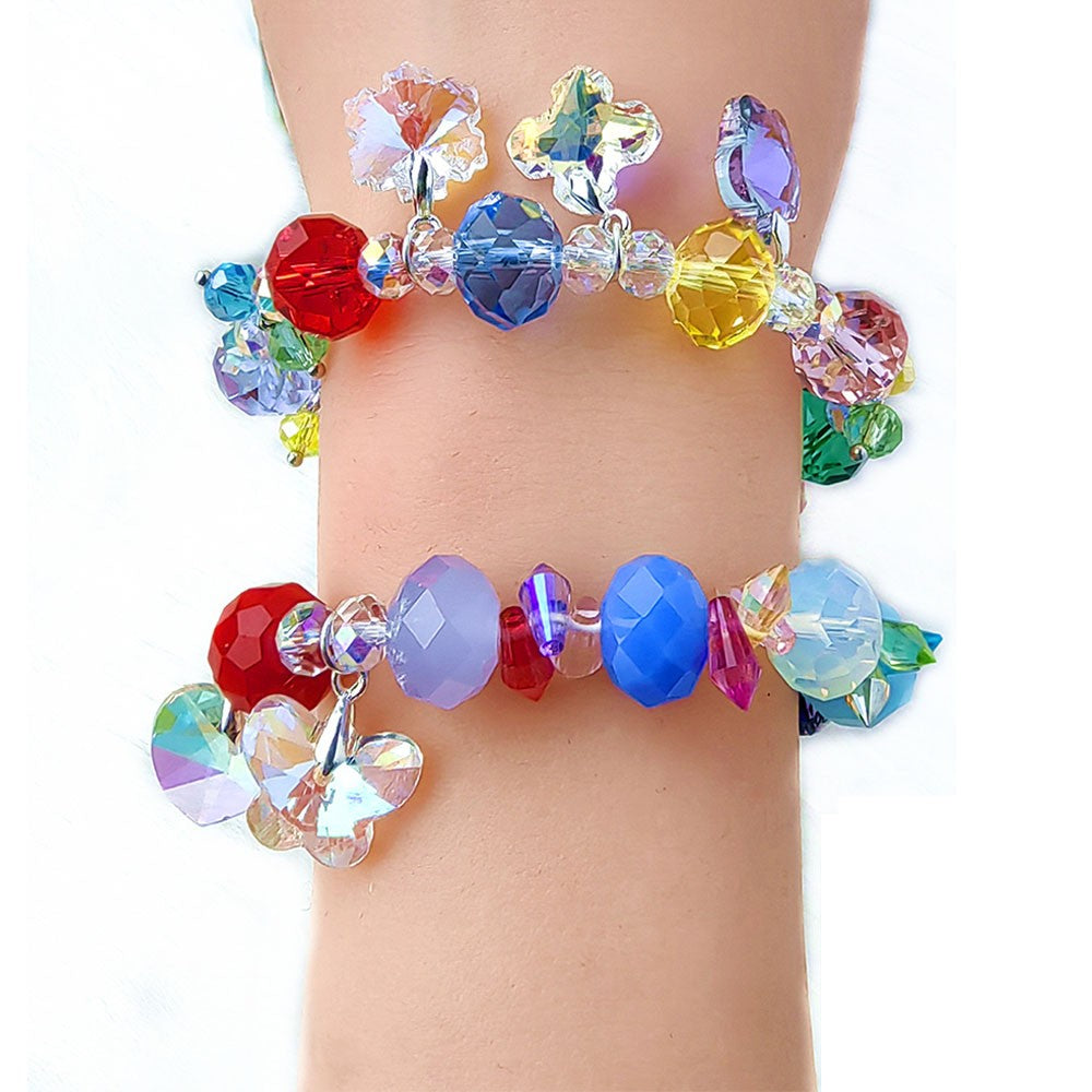 131 Pieces DIY Bracelet Kids Charm Bracelet Making Kit Beads Bracelet DIY Craft Multicolor
