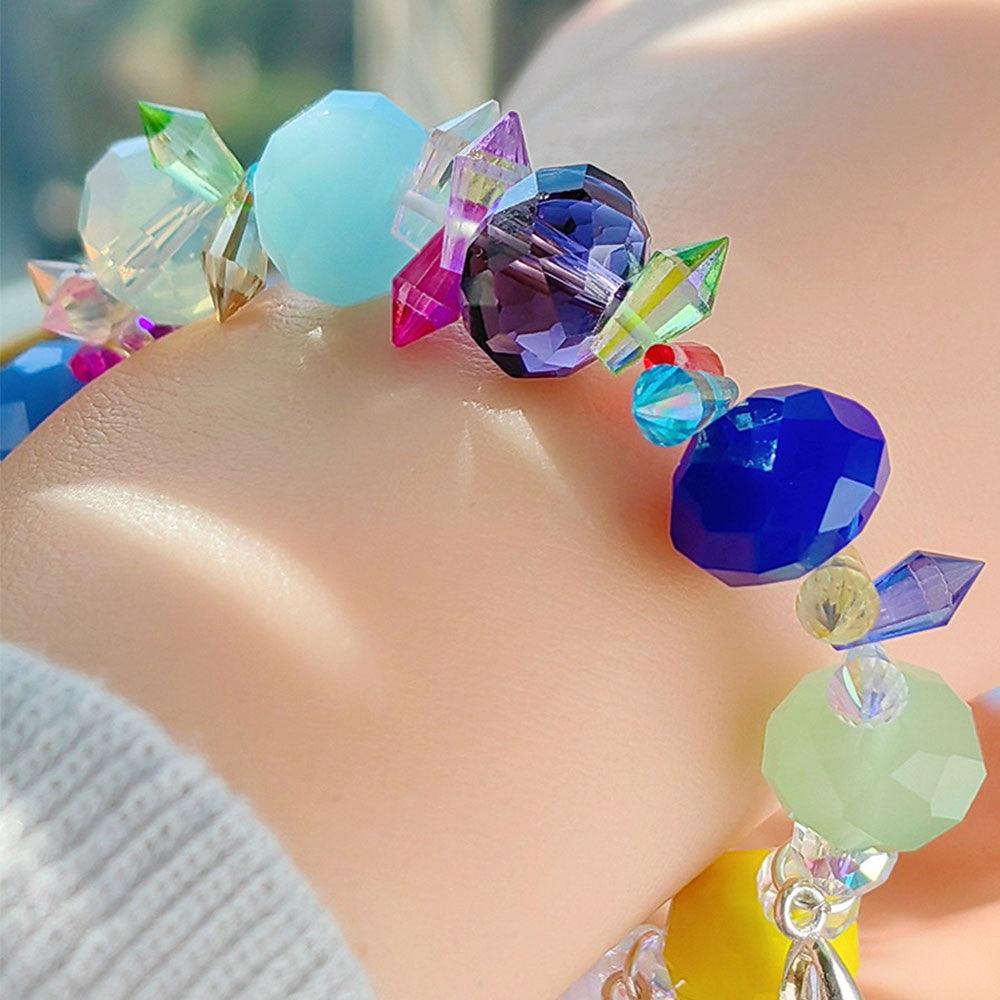 131 Pieces DIY Bracelet Kids Charm Bracelet Making Kit Beads Bracelet DIY Craft Multicolor