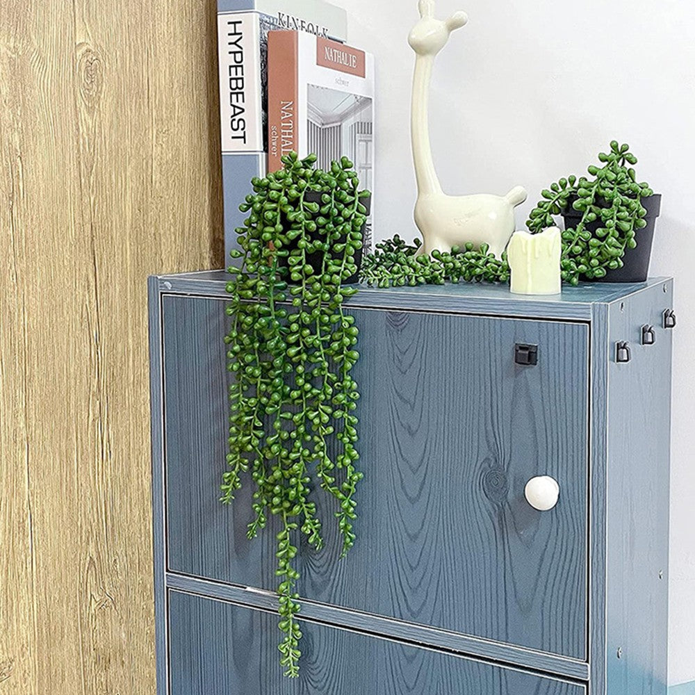 2Pcs Artificial Hanging Plants Fake Potted Plant Indoor Outdoor Wall Decoration Style 1