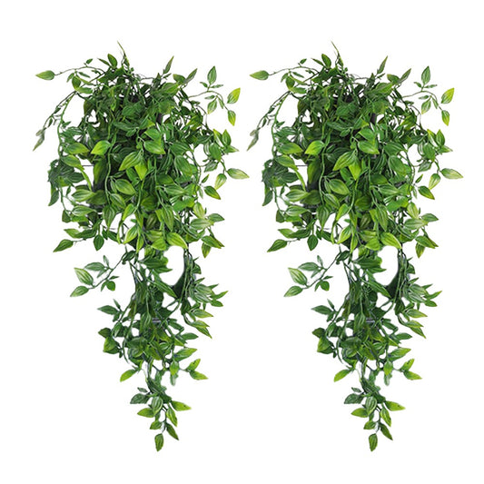 2Pcs Artificial Hanging Plants Fake Potted Plant Indoor Outdoor Wall Decoration Style 3
