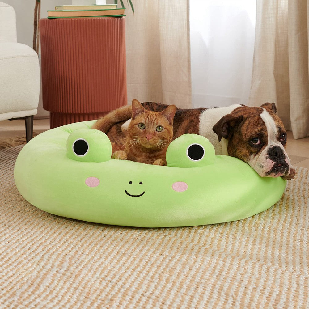 40cm Cartoon Frog Pet Bed Cat Dog Calming Sleeping Bed Plush Pet Bed Pet Kennel Bed